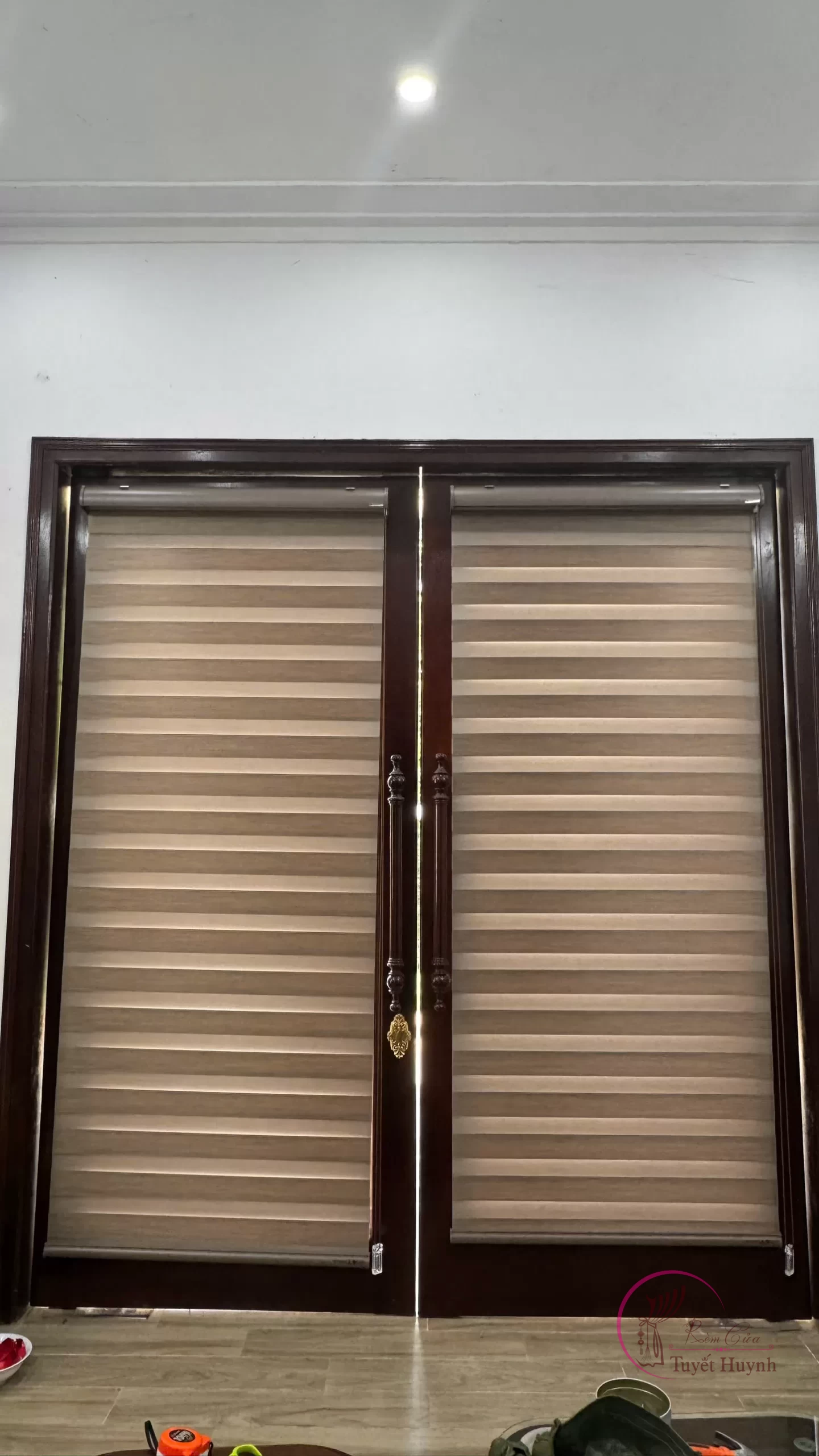 Rèm cầu vồng Hàn Quốc be tối - Hình ảnh 4