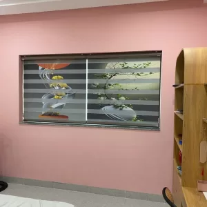 rèm cầu vồng in tranh