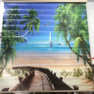 rèm cầu vồng in tranh